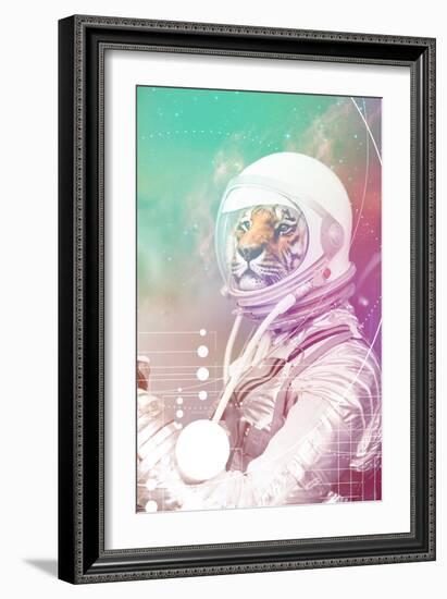 Astronaut Tiger-null-Framed Art Print