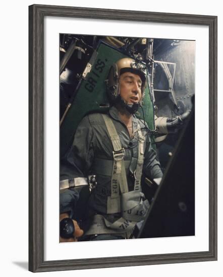 Astronaut Virgil "Gus" Grissom Strapped into a Centrifuge During a Simulated Space Flight-Ralph Morse-Framed Premium Photographic Print