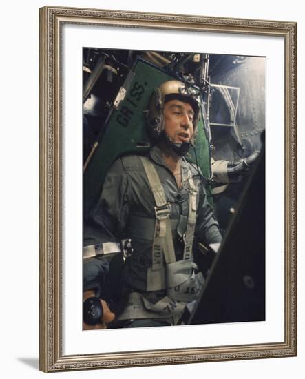 Astronaut Virgil "Gus" Grissom Strapped into a Centrifuge During a Simulated Space Flight-Ralph Morse-Framed Premium Photographic Print