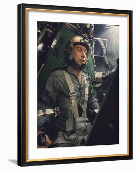 Astronaut Virgil "Gus" Grissom Strapped into a Centrifuge During a Simulated Space Flight-Ralph Morse-Framed Premium Photographic Print