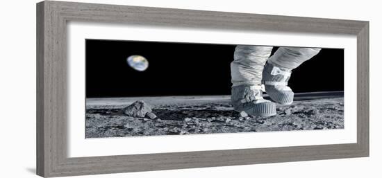 Astronaut Walking on the Moon-Detlev Van Ravenswaay-Framed Photographic Print