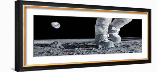 Astronaut Walking on the Moon-Detlev Van Ravenswaay-Framed Photographic Print