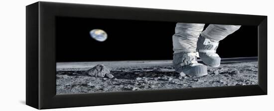 Astronaut Walking on the Moon-Detlev Van Ravenswaay-Framed Premier Image Canvas