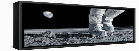 Astronaut Walking on the Moon-Detlev Van Ravenswaay-Framed Premier Image Canvas