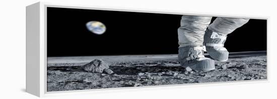 Astronaut Walking on the Moon-Detlev Van Ravenswaay-Framed Premier Image Canvas