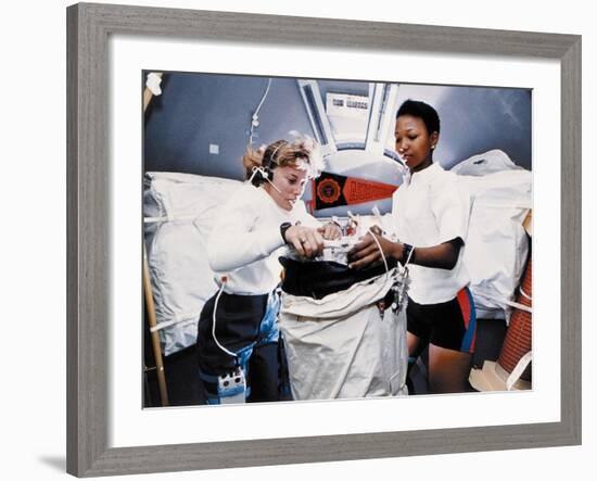 Astronauts Dr Jan Davis and Dr Mae Jemison, Mission Specialists on Space Shuttle Endeavor Mission-null-Framed Photo