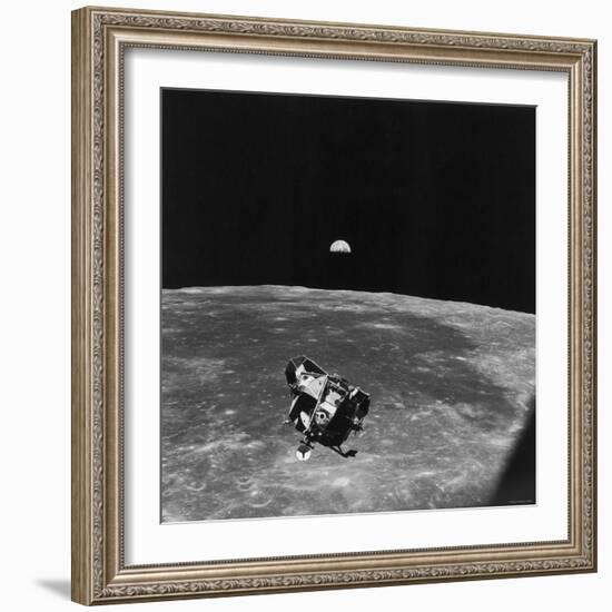 Astronauts in Apollo 11 Spacecraft, on Return Trip to Earth After Collecting Souvenirs-null-Framed Photographic Print