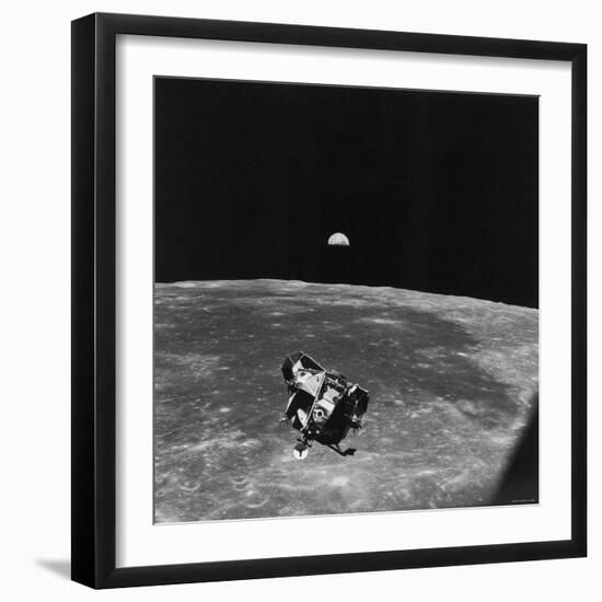 Astronauts in Apollo 11 Spacecraft, on Return Trip to Earth After Collecting Souvenirs-null-Framed Photographic Print