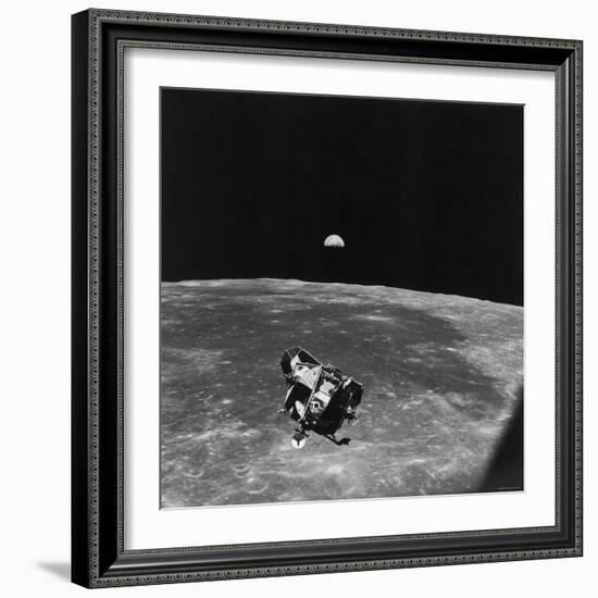 Astronauts in Apollo 11 Spacecraft, on Return Trip to Earth After Collecting Souvenirs-null-Framed Photographic Print