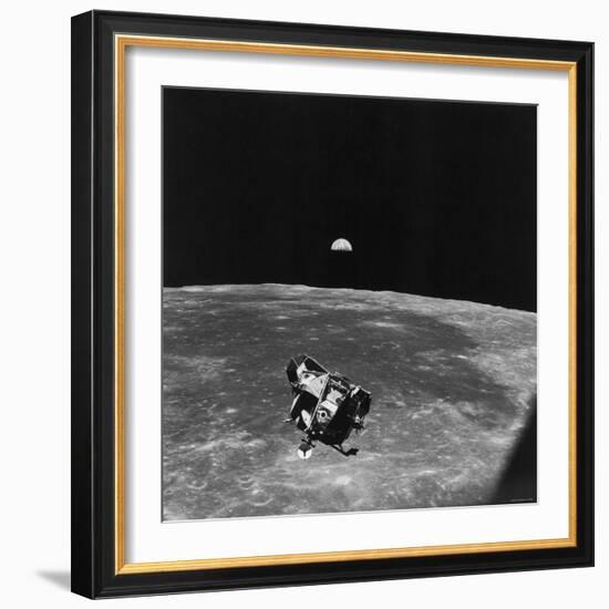 Astronauts in Apollo 11 Spacecraft, on Return Trip to Earth After Collecting Souvenirs-null-Framed Photographic Print