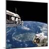 Astronauts Performing Work on Space Station While Orbiting Above Earth-Stocktrek Images-Mounted Photographic Print