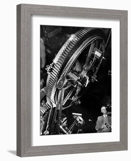 Astronomer Dr. Walter S. Adams Adjusting 100-Inch Telescope, Mt. Wilson Observatory-Margaret Bourke-White-Framed Photographic Print