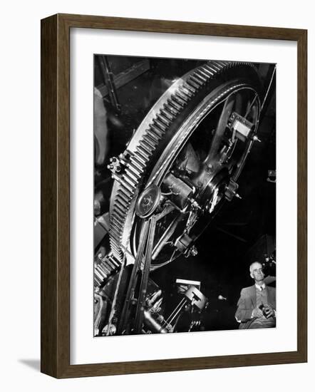 Astronomer Dr. Walter S. Adams Adjusting 100-Inch Telescope, Mt. Wilson Observatory-Margaret Bourke-White-Framed Photographic Print