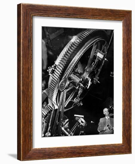 Astronomer Dr. Walter S. Adams Adjusting 100-Inch Telescope, Mt. Wilson Observatory-Margaret Bourke-White-Framed Photographic Print