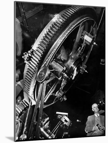 Astronomer Dr. Walter S. Adams Adjusting 100-Inch Telescope, Mt. Wilson Observatory-Margaret Bourke-White-Mounted Photographic Print