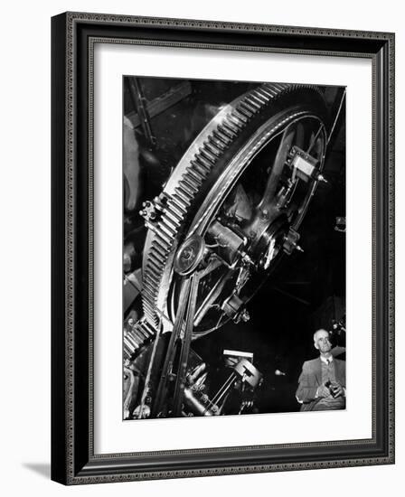 Astronomer Dr. Walter S. Adams Adjusting 100-Inch Telescope, Mt. Wilson Observatory-Margaret Bourke-White-Framed Photographic Print