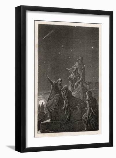 Astronomer-Priests of Chaldea Observe Stars from the Tower of Babylon-Benett-Framed Art Print