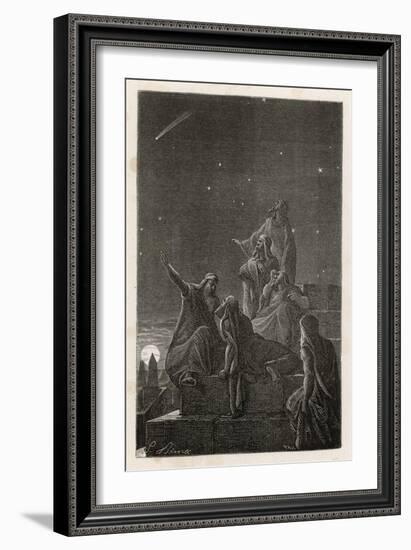 Astronomer-Priests of Chaldea Observe Stars from the Tower of Babylon-Benett-Framed Premium Giclee Print