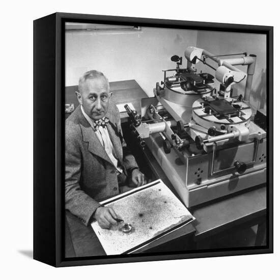 Astronomer Walter Baade Studying a Star Map-J^ R^ Eyerman-Framed Premier Image Canvas