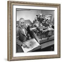 Astronomer Walter Baade Studying a Star Map-J. R. Eyerman-Framed Photographic Print