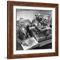 Astronomer Walter Baade Studying a Star Map-J. R. Eyerman-Framed Photographic Print