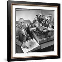 Astronomer Walter Baade Studying a Star Map-J. R. Eyerman-Framed Photographic Print