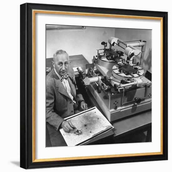 Astronomer Walter Baade Studying a Star Map-J^ R^ Eyerman-Framed Photographic Print
