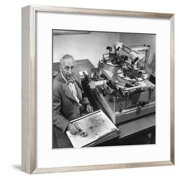 Astronomer Walter Baade Studying a Star Map-J. R. Eyerman-Framed Photographic Print