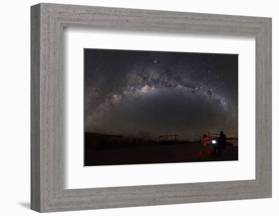 Astronomer with Telescope Looking at the Milky Way in the Atacama Desert, Chile-Stocktrek Images-Framed Photographic Print