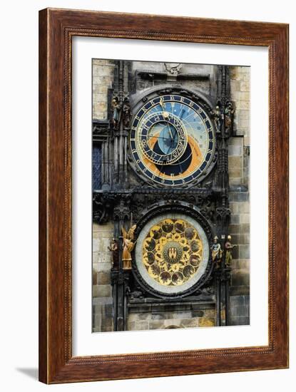 Astronomical Clock and Josef Manes' Calendar-Josef Manes-Framed Art Print