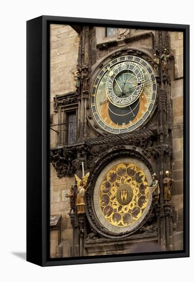 Astronomical Clock in Old Town Square in Prague, Czech Republic-Carlo Acenas-Framed Premier Image Canvas