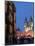 Astronomical Clock of Gothic Old Town Hall, Stalls of Christmas Market, Prague-Richard Nebesky-Mounted Photographic Print