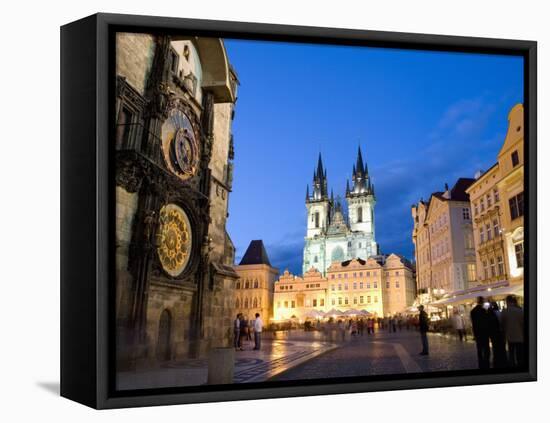 Astronomical Clock, Old Town Square and the Church of Our Lady before Tyn, Prague, Czech Republic-Martin Child-Framed Premier Image Canvas