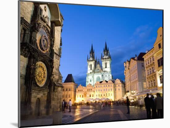 Astronomical Clock, Old Town Square and the Church of Our Lady before Tyn, Prague, Czech Republic-Martin Child-Mounted Photographic Print