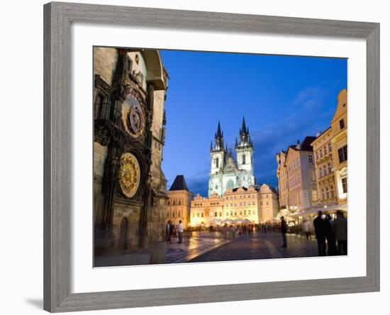 Astronomical Clock, Old Town Square and the Church of Our Lady before Tyn, Prague, Czech Republic-Martin Child-Framed Photographic Print