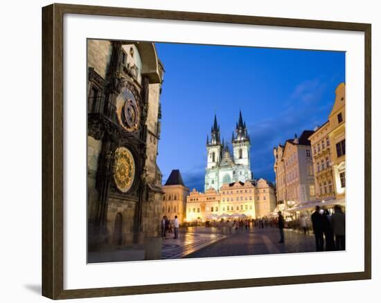 Astronomical Clock, Old Town Square and the Church of Our Lady before Tyn, Prague, Czech Republic-Martin Child-Framed Photographic Print