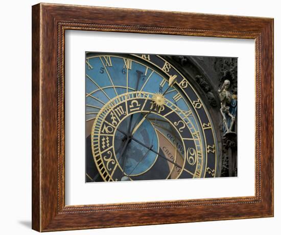 Astronomical Clock on Old Town Hall, Prague, Czech Republic-David Barnes-Framed Photographic Print