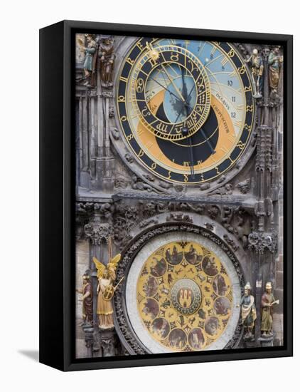 Astronomical Clock, Town Hall, Old Town Square, Old Town, Prague, Czech Republic, Europe-Martin Child-Framed Premier Image Canvas