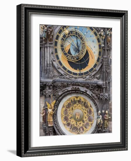 Astronomical Clock, Town Hall, Old Town Square, Old Town, Prague, Czech Republic, Europe-Martin Child-Framed Photographic Print