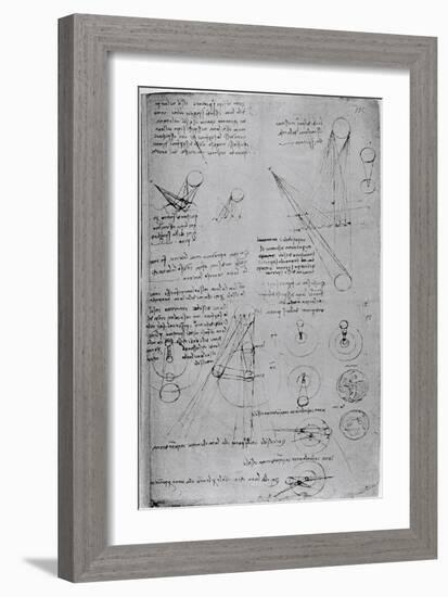 Astronomical Diagrams, from the Codex Leicester, 1508-1512-Leonardo da Vinci-Framed Giclee Print