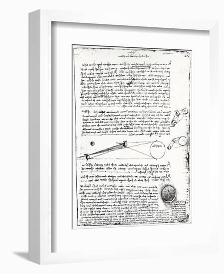 Astronomical Diagrams, from the Codex Leicester, 1508-1512-Leonardo da Vinci-Framed Giclee Print