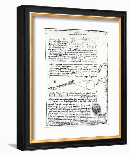 Astronomical Diagrams, from the Codex Leicester, 1508-1512-Leonardo da Vinci-Framed Giclee Print
