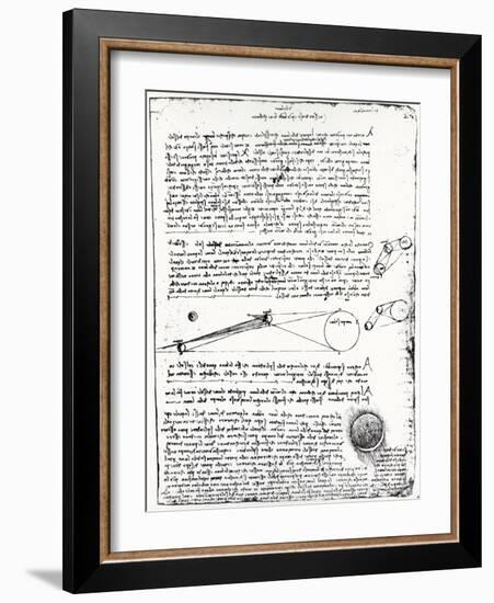 Astronomical Diagrams, from the Codex Leicester, 1508-1512-Leonardo da Vinci-Framed Giclee Print