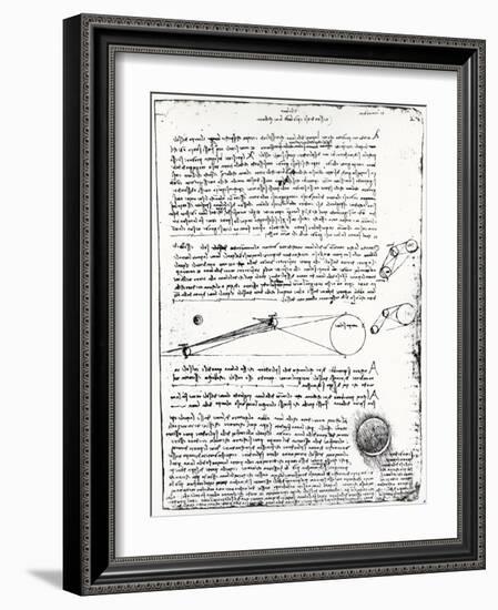 Astronomical Diagrams, from the Codex Leicester, 1508-1512-Leonardo da Vinci-Framed Giclee Print