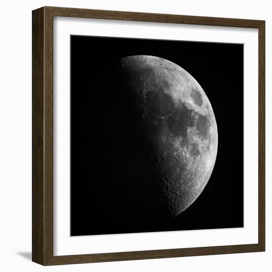 Astronomical Glass Plate Slide of the Moon in First Quarter (1899), 1899 (Glass Negative)-Unknown Artist-Framed Giclee Print