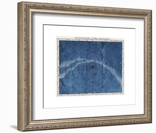 Astronomy Map Northern Constellations--Framed Art Print