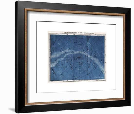 Astronomy Map Northern Constellations-null-Framed Art Print