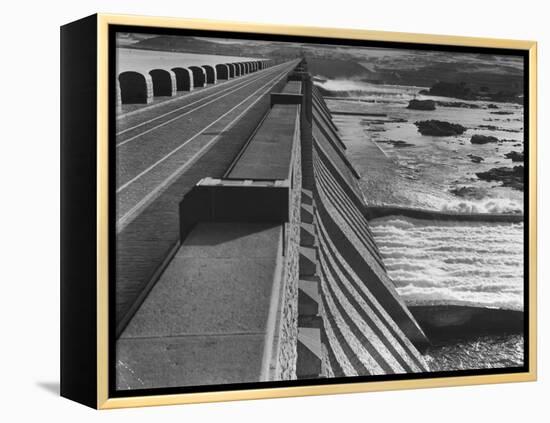 Aswan Dam, Built at the First Cataract of the Nile River-null-Framed Premier Image Canvas