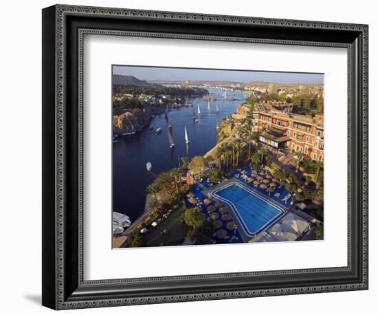 Aswan in Late Afternoon, Old Cataract Hotel in front, Where Agatha Christie Wrote Death, Nile-Julian Love-Framed Photographic Print