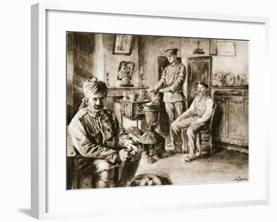 At a French Farm Used as a Billet, from 'The Illustrated War News'-null-Framed Giclee Print